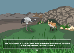 Once upon a time, in a jungle, there were two good friends a Crane