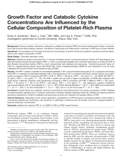 Growth Factor and Catabolic Cytokine Concentrations Are