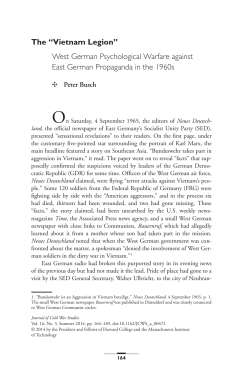 The &ldquo;Vietnam Legion&rdquo;: West German Psychological Warfare against