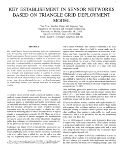 key establishment in sensor networks based on triangle grid