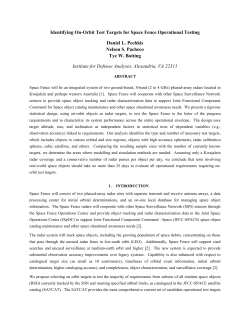 Identifying On-Orbit Test Targets for Space Fence Operational