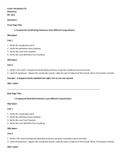 5 Compound Coordinating Sentences (Use different conjunct