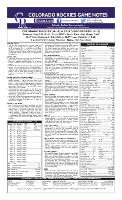 colorado rockies game notes
