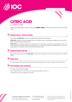 Citric Acid - Institut Oenologique de Champagne