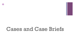 Cases and Case Briefs