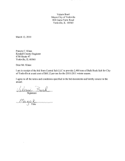 Bulk Rock Salt Agreement - United City of Yorkville
