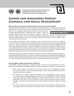 GENDER AND INDIGENOUs PEOpLEs` EcONOMIc