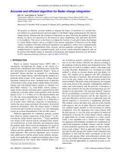 Accurate and efficient algorithm for Bader charge integration