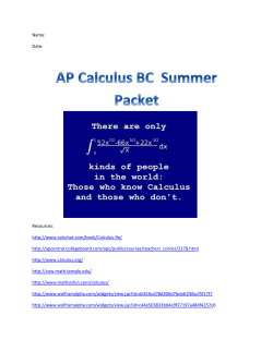 Name: Date: Resources: http://www.calcchat.com/book/Calculus