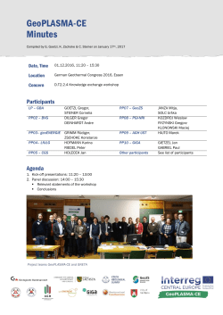 Minutes of the workshop - Interreg CENTRAL EUROPE