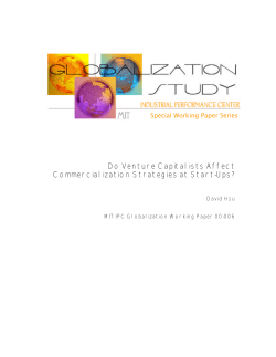 Do Venture Capitalists Affect Commercialization Strategies at Start