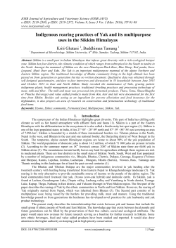 Indigenous rearing practices of Yak and its multipurpose