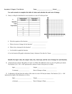 Use each scenario to complete the table of values