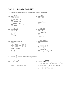 Final Exam Review Solutions