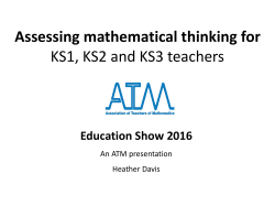 Heather Davis - Assessing mathematical thinking for KS1, KS2 and