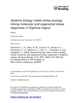 Systems biology meets stress ecology: linking molecular and