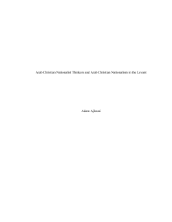 Arab Christian Nationalist Thinkers and Arab Christian