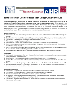 Sample Interview Questions