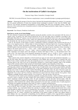 04 - On the isochronism of Galilei`s horologium