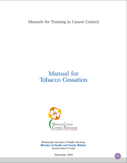 Manual for Tobacco Cessation