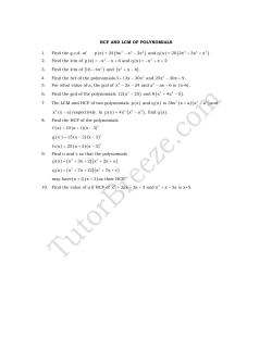 2.hcf and lcm of polynomials