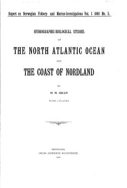 hydrographic-biological studies of the north atlantic ocean and the