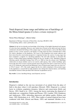 Natal dispersal, home range and habitat use of hatchlings of the