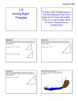 1-5 Solving Right Triangles
