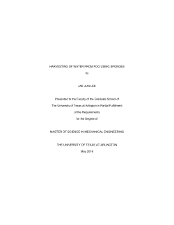 HARVESTING OF WATER FROM FOG USING SPONGES by JAE