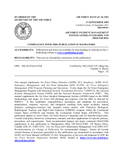 AIR FORCE INCIDENT MANAGEMENT SYSTEM (AFIMS