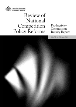 Review of National Competition Policy Reforms