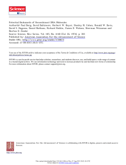 Original 1974 Paul Berg et al. call for caution with recombinant DNA