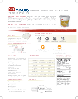 Natural Gluten Free Chicken Base Product Sheet
