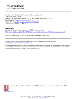 Gender and Colonialism: Expansion or Marginalization? Author(s