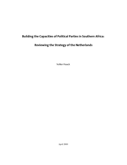 Building the Capacities of Political Parties in Southern Africa