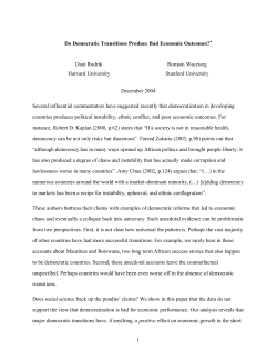 1 Do Democratic Transitions Produce Bad Economic Outcomes
