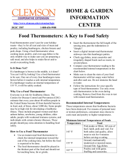 Food Thermometer - Clemson University