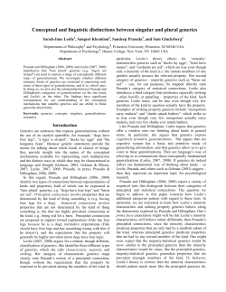 Conceptual and linguistic distinctions between singular and plural