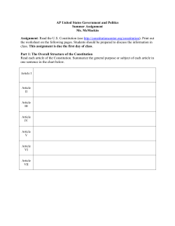 AP United States Government and Politics Summer Assignment Ms