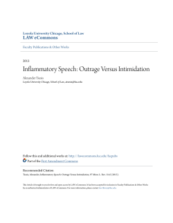 Inflammatory Speech: Outrage Versus Intimidation