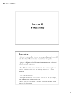 Lecture 15 Forecasting