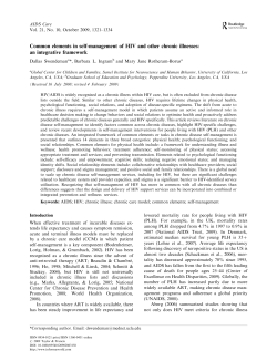 Common elements in self-management of HIV and