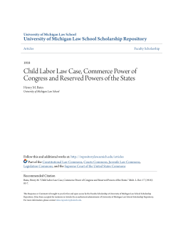 Child Labor Law Case, Commerce Power of Congress and