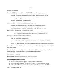 25-1 American Stock Market: During the 1920`s the stock market was