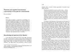 Mysticism and cognitive neuroscience: a partnership in the quest for