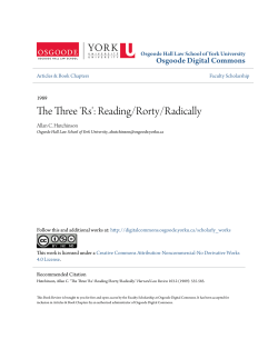 The Three `Rs`: Reading/Rorty/Radically