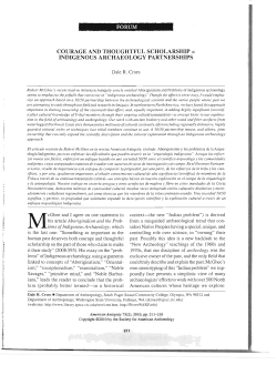 courage and thoughtful scholarship = indigenous archaeology