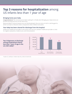 Top 3 reasons for hospitalization among US infants less than 1 year