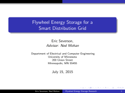 Flywheel energy storage for a Smart Distribution Grid by Eric