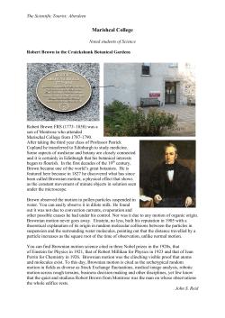 Robert Brown plaque - Homepages | The University of Aberdeen